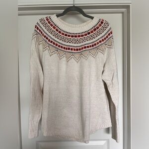 Loft tan and glitter thread sweater